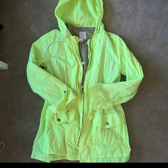 neon rain jacket